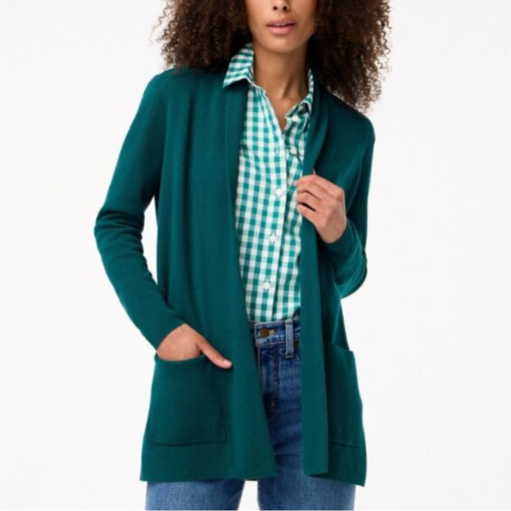 J. Crew Knit Sweater Blazer Jacket in Emerald Green W2224 Sz S